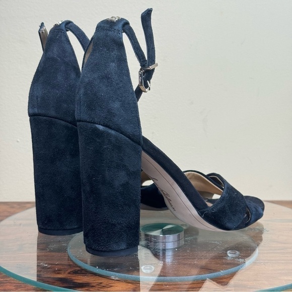 NEW Sam Edelman Yancy Ankle Strap Suede Heel Sandals - black - Picture 9 of 13